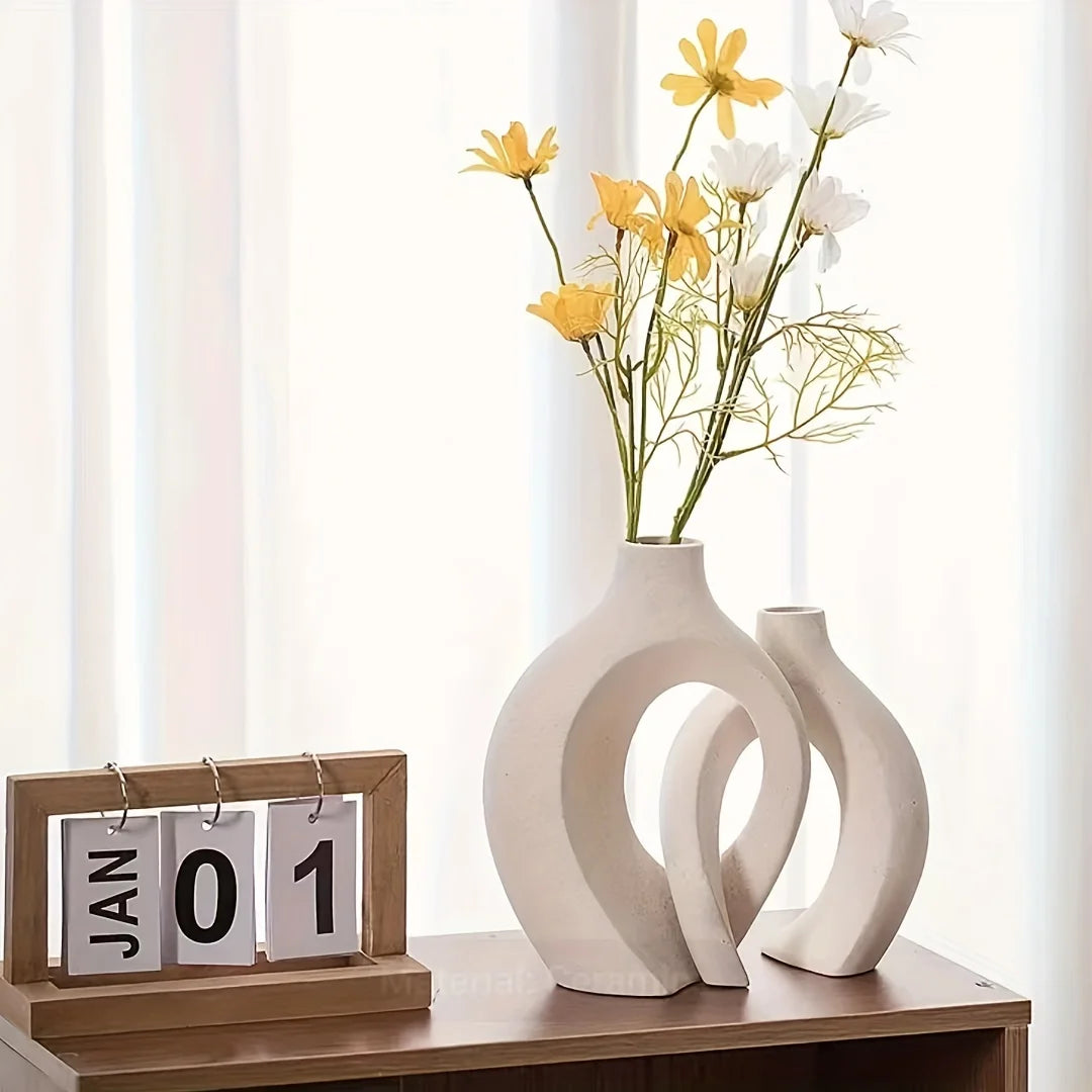 Modern Abstract Ceramic Vase Set